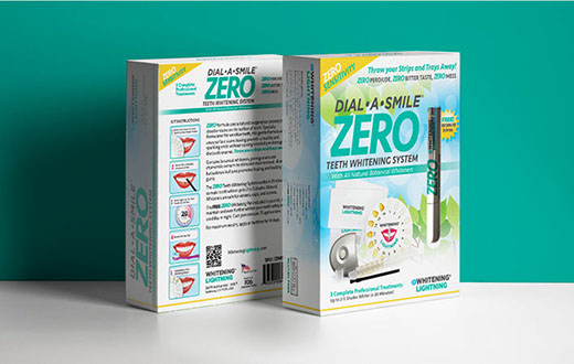 Whitening Lightening ZERO teeth whitening system. Dial-A-Smile package design by Brian K. Harris / BKreative
