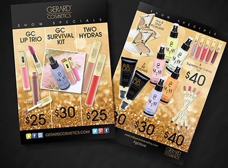 Gerard Cosmetics Sales Sheet design by BrianK. Harris/ BKreative.